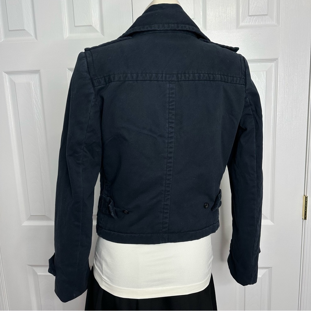 DENIM & SUPPLY RALPH LAUREN cropped blue jean jacket VINTAGE double breasted M - Picture 4 of 12